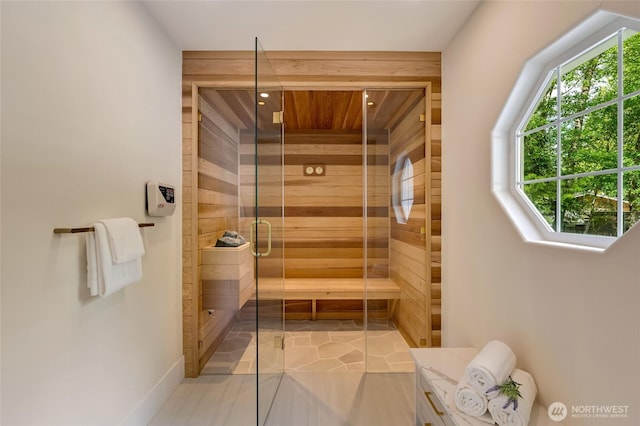 12805 Ruggs Lake Rd, Everett, WA 98208 - relaxing sauna / steam room with tile patterned flooring and recessed lighting
