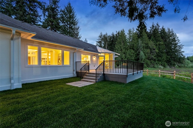 12805 Ruggs Lake Rd, Everett, WA 98208 - back of house featuring a deck and a shingled roof