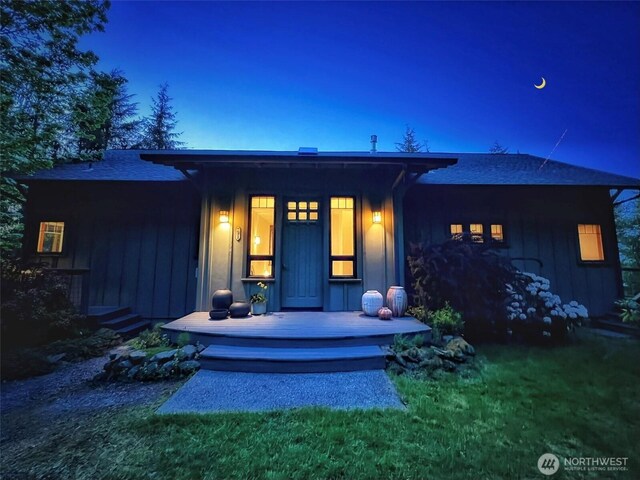 91 Coastline Dr, Orcas Island, WA 98279 - rear view of house featuring board and batten siding