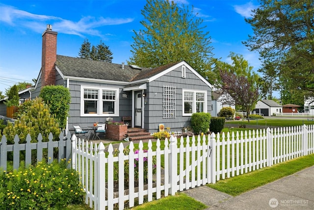 1060 Peace Portal Dr, Blaine, WA 98230 - bungalow-style house with a chimney and roof with shingles