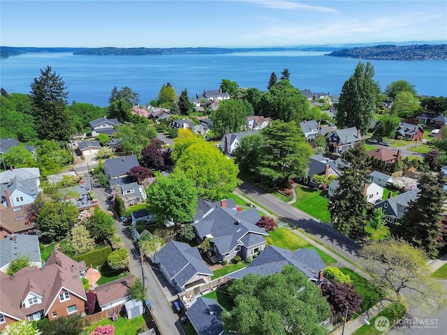 3708 N Madison St, Tacoma, WA 98407 - aerial perspective of suburban area featuring a large body of water