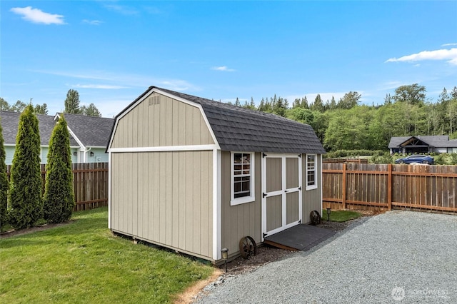 view of shed
