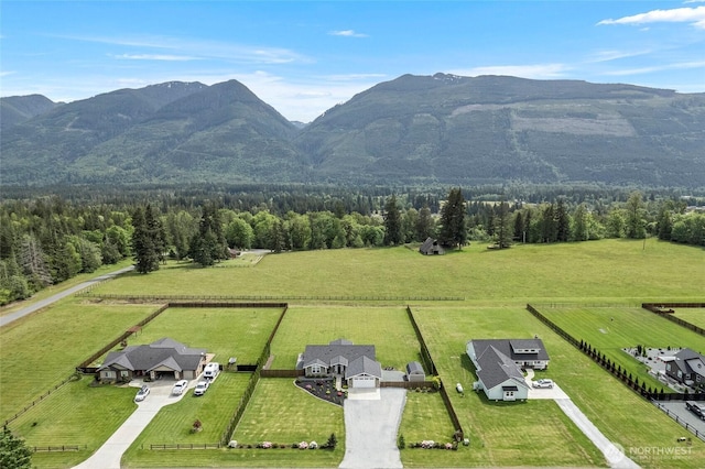view of rural area featuring mountains