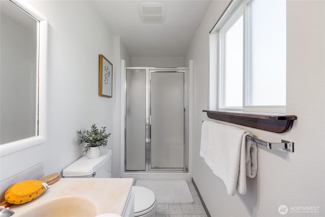 1102 S Villard St, Tacoma, WA 98465 - bathroom with toilet, a shower stall, and vanity