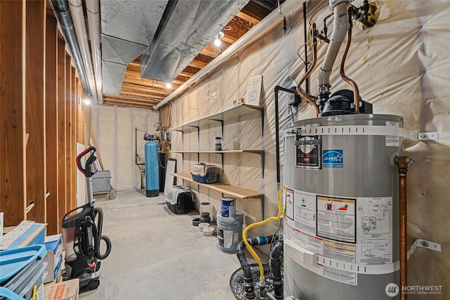 995 S Miner St, Colville, WA 99114 - unfinished basement with gas water heater and a water softener