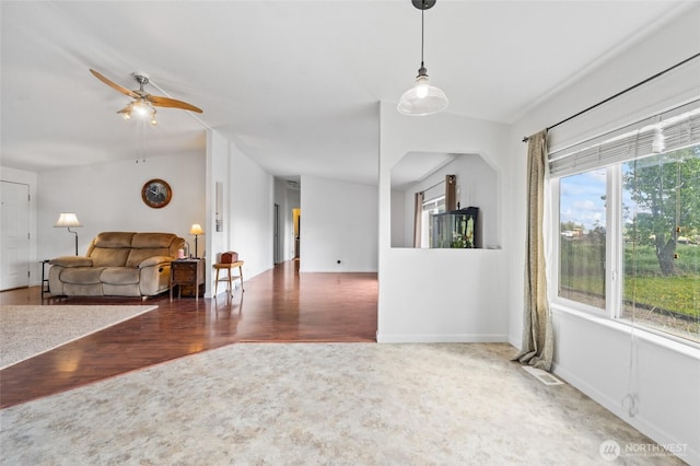 5211 S Aspen, Spokane, WA 99224 - living room with a ceiling fan and wood finished floors