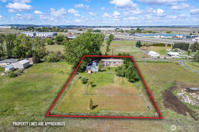 5211 S Aspen, Spokane, WA 99224 - aerial view of property's location featuring property parcel outlined