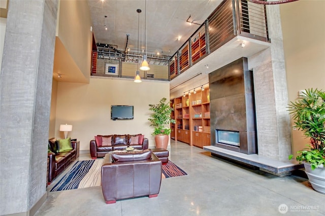 lobby with a high ceiling