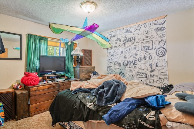 1016 Oak, Kelso, WA 98626 - carpeted bedroom with a textured ceiling