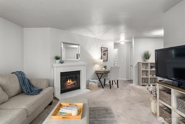15433 Country Club Dr Unit E105, Mill Creek, WA 98012 - living room with a brick fireplace and carpet flooring