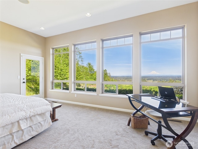 8144 Todderjen Ln SW, Olympia, WA 98512 - bedroom with carpet floors, baseboards, an office area, and recessed lighting