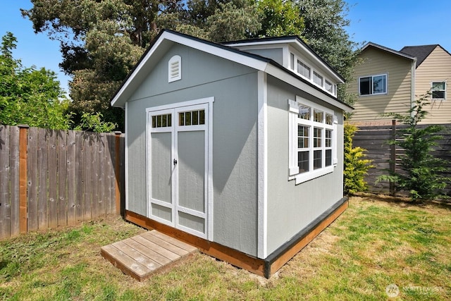 view of shed