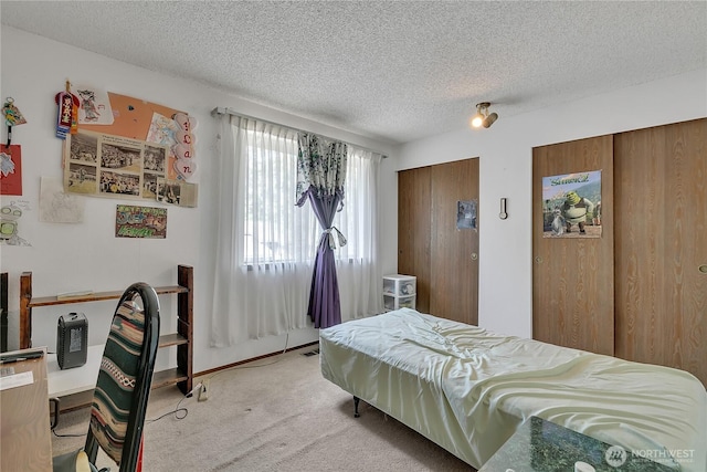 15915 SE 166th Pl, Renton, WA 98058 - carpeted bedroom with a textured ceiling and two closets