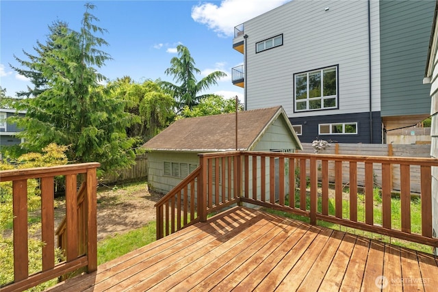 deck featuring a fenced backyard