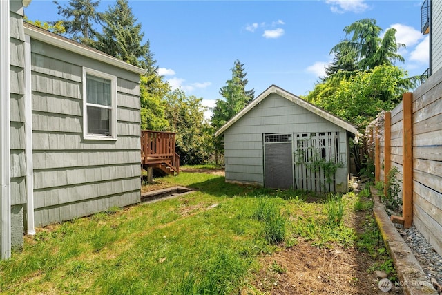 view of shed