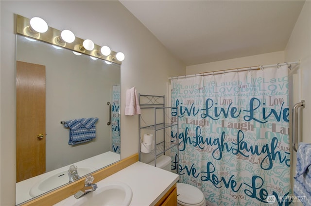 1510 144th Ln, Long Beach, WA 98631 - bathroom featuring toilet, vanity, and curtained shower