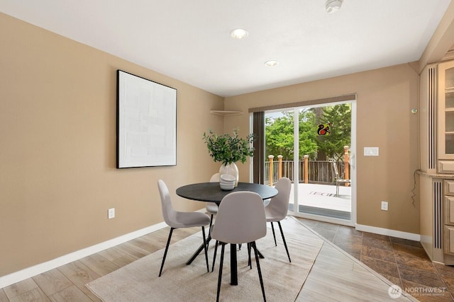 13832 146th Pl SE, Renton, WA 98059 - dining room with baseboards, recessed lighting, and wood finished floors
