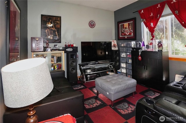 view of carpeted living area