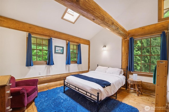 1465 Magnolia Ln, Camano Island, WA 98282 - bedroom featuring hardwood / wood-style floors and a skylight