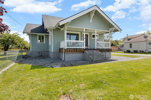 256 S C St, Buckley, WA 98321 - bungalow-style home with a porch and roof with shingles