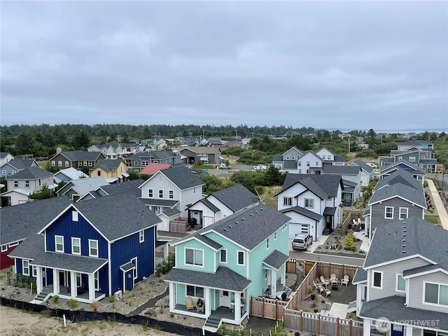 aerial view of residential area