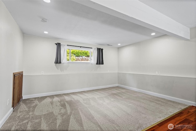 104 Point Fosdick Cir NW, Gig Harbor, WA 98335 - empty room featuring recessed lighting, carpet flooring, baseboards, and a smoke detector