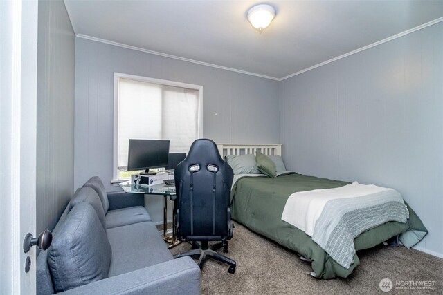 213 S 70th St, Tacoma, WA 98408 - bedroom featuring ornamental molding and carpet floors