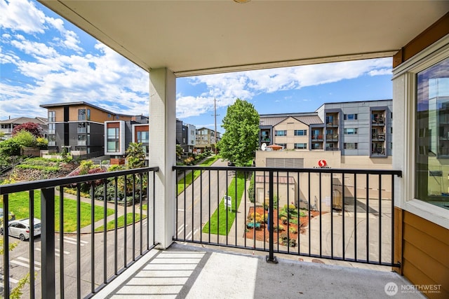 balcony with a residential view
