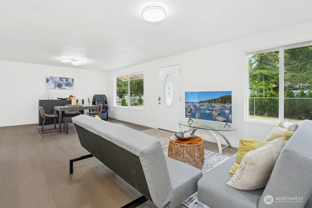 1115 207th Pl NE, Sammamish, WA 98074 - living area featuring wood finished floors and baseboards