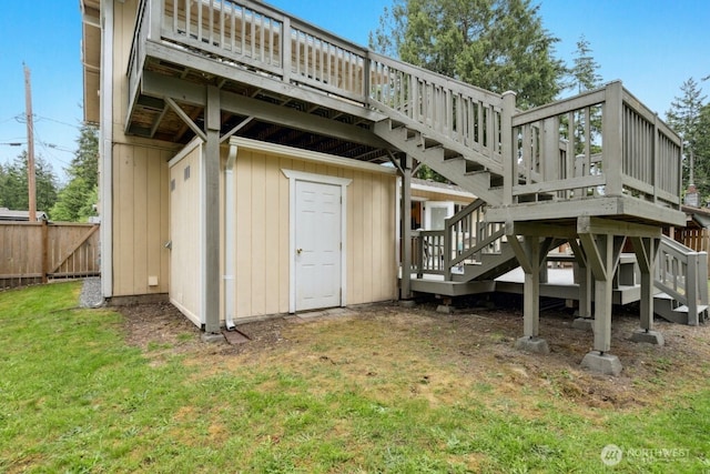1115 207th Pl NE, Sammamish, WA 98074 - rear view of property featuring stairway and a wooden deck
