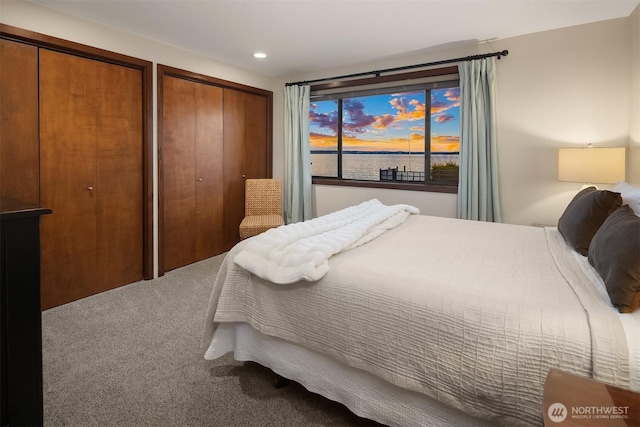3316 SW 172nd St, Burien, WA 98166 - bedroom with carpet floors, two closets, and recessed lighting