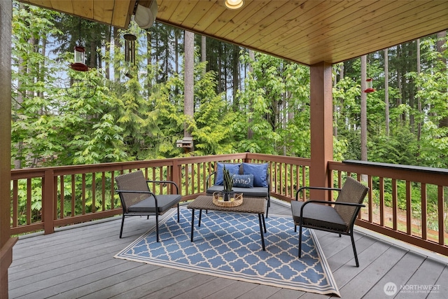 12331 3rd Ave NE, Marysville, WA 98271 - wooden terrace with an outdoor living space