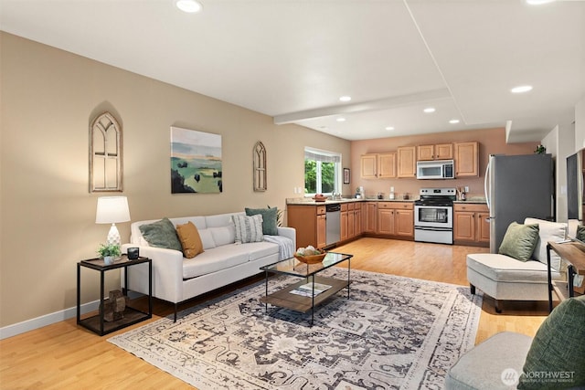 12331 3rd Ave NE, Marysville, WA 98271 - living area featuring recessed lighting, light wood-type flooring, and baseboards