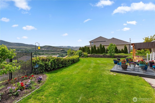2835 Aspen Shores Dr, East Wenatchee, WA 98802 - view of grassy yard featuring a deck with mountain view