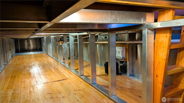 2040 Westlake Ave N Unit 17, Seattle, WA 98109 - unfinished basement with hardwood / wood-style floors