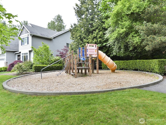 community play area featuring a yard