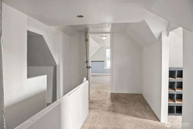 1118 W Wishkah St, Aberdeen, WA 98520 - hall featuring carpet floors and vaulted ceiling