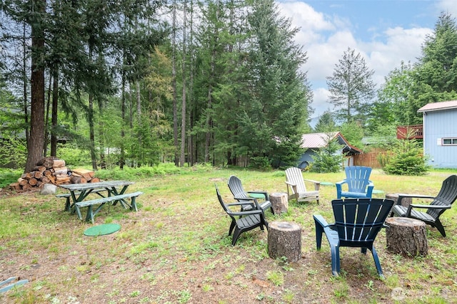 100 Aspen Ln, Packwood, WA 98361 - view of yard with a fire pit