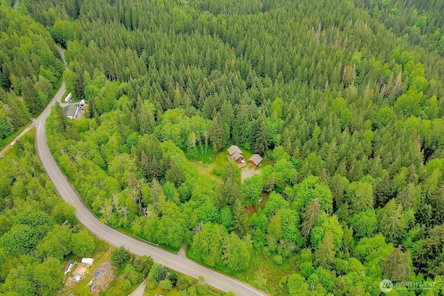 bird's eye view of a heavily wooded area