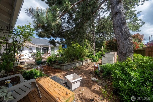 5418 Nootka Loop, Blaine, WA 98230 - view of yard with a deck and fence