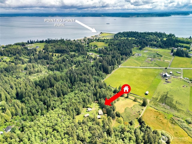 37611 Hansville Rd NE, Hansville, WA 98340 - aerial view of property's location featuring a nearby body of water