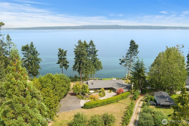 view of subject property featuring a nearby body of water