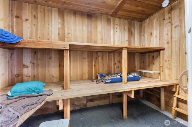 20501 Delta Rd NW, Soap Lake, WA 98851 - relaxing sauna with wooden ceiling and wood walls