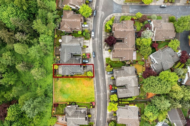 18808 19th Dr SE, Bothell, WA 98012 - aerial perspective of suburban area with property parcel outlined
