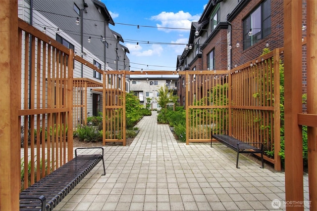 view of patio / terrace featuring a gate