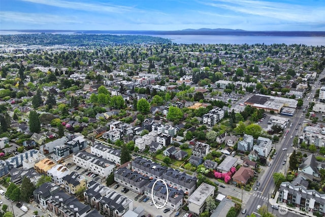drone / aerial view of a large body of water