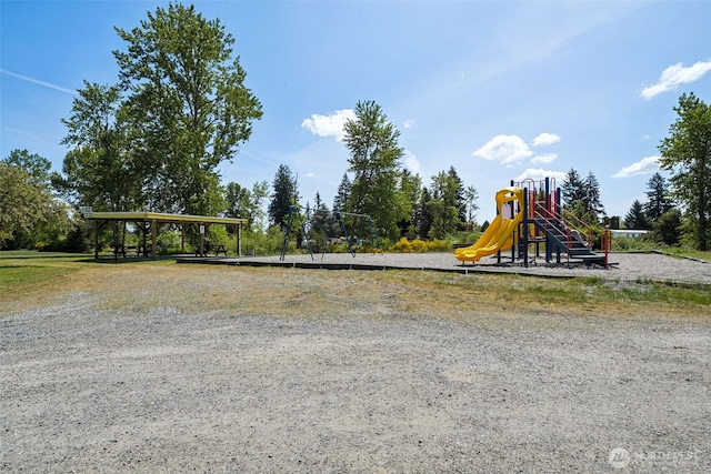 view of community jungle gym