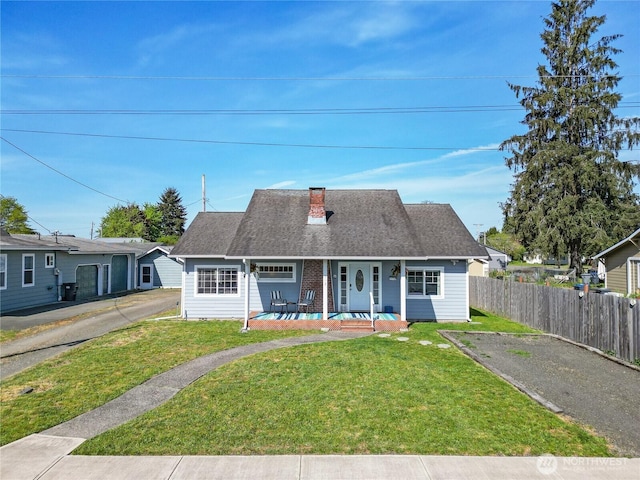 213 N Division, Elma, WA 98541 - view of front of house with a porch, a chimney, and driveway