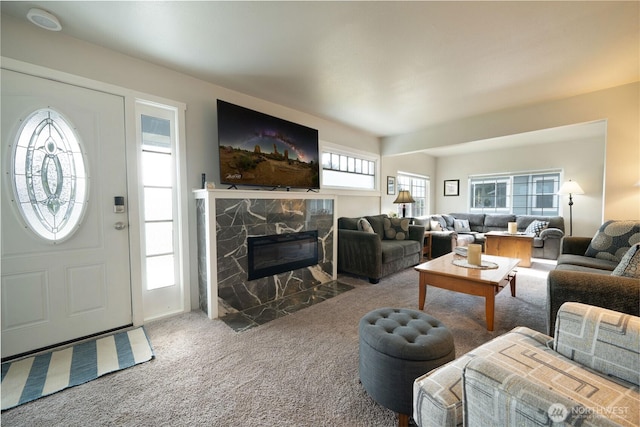 213 N Division, Elma, WA 98541 - carpeted living area with a high end fireplace