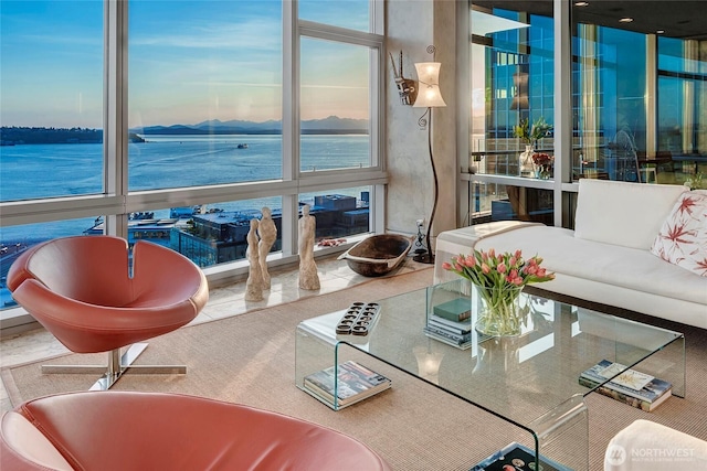 715 2nd Ave Unit 1801, Seattle, WA 98104 - sunroom featuring a water view